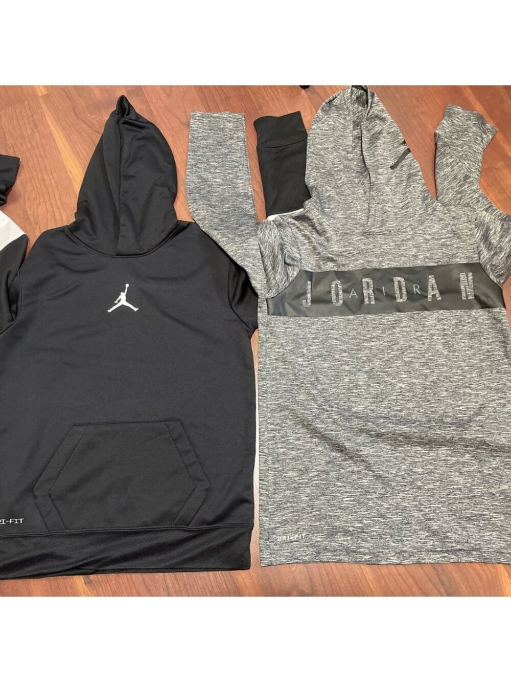 Air Jordan Dri Fit Boys Black Fleece Hoodie & Pullover Shirt  Large 12 BUNDLE 2